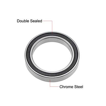 uxcell 6806-2RS Deep Groove Ball Bearings 30mm Inner Dia 42mm OD 7mm Bore Double Sealed Chrome Steel Z2 2pcs - size: 30x42x7mm