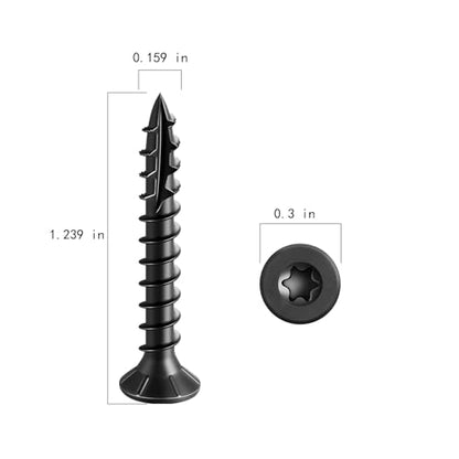 Wensilon #8 * 1-1/4" Black Deck Screws, (467pcs) 2 lbs.Exterior Wood Screws, Rust Resistant epoxy Coated, Bronze, T20 Star Bit - color: Black, size: 8*1-1/4