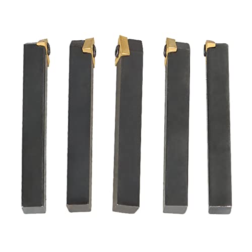 1/4" Shank 5Pcs Indexable Lathe Turning Tool Holder Set, CNC Carbide Metal Lathe Tools Fit for Finishing Operations Turning Inner Holes, Reaming, Boring, etc - size: 5Pcs 1/4"