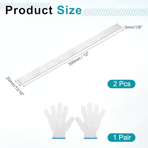 uxcell 2 Pcs 316L Stainless Steel Flat Bar 1/8" Thickness, 13/16" Width, 12" Length, Brushed Finish Trim Strips Sheet for Kitchen DIY Craft Making, Silver Tone - size: 1/8" x 13/16" x 12"
