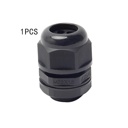 Fielect M25 Cable Gland 5 Holes Waterproof Nylon Joint Adjustable Locknut for 3-6mm Dia Wire 1Pcs - color: 5 15mm 25mm