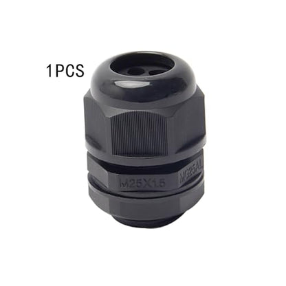 Fielect M25 Cable Gland 5 Holes Waterproof Nylon Joint Adjustable Locknut for 3-6mm Dia Wire 1Pcs - color: 5 15mm 25mm
