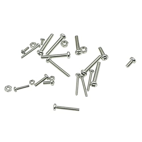480PCS M2 M2.5 M3 304 SS Phillips Pan Head Machine Screws & Nuts Kit - size: M2/M2.5/M3