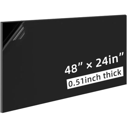 High-Density Polyethylene (HDPE) Plastic Sheet, 1/2" X 24'' X 48'' Black, Versatile Board for Machining, Home Improvements, and DIY Engineering Projects - color: Black1