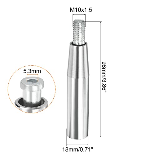 M10 Revolving Handle Grip, 1 Pack 98mm Cast Iron Chrome Plated Clamping Screw Knob for Many Types of Milling Machines and Lathes, Silver Tone