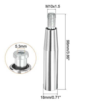 M10 Revolving Handle Grip, 1 Pack 98mm Cast Iron Chrome Plated Clamping Screw Knob for Many Types of Milling Machines and Lathes, Silver Tone