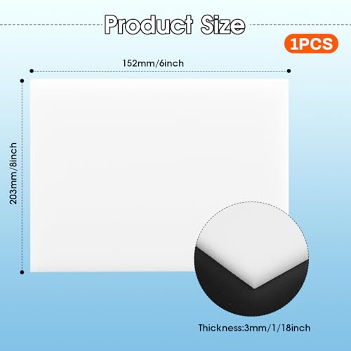 Hdpe Sheet 0.4 Inch Thick, 6" x 8" High Density Polyethylene Board, Thick Plastic Sheet for Craft, Plastic Cutting Board, Heavy Duty Industry - size: 6" X 8", style: 0.4" Thick