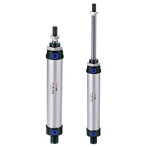 MECCANIXITY Pneumatic Air Cylinder Double Action MAL25X100 25mm Bore 100mm Stroke with Y Connector and 4Pcs Quick Fitting Set - size: 25X100 mm