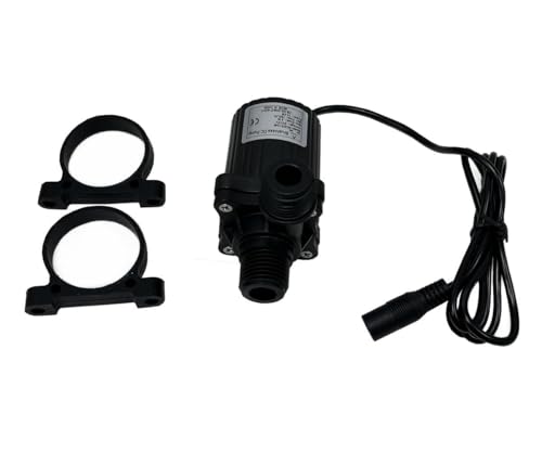SHYSKY DC40F-1240 Micro Brushless DC Water Pump 12V 14W, 206GPH 13ft, Waterproof, 1/2 inch threaded ports, Safe Low Noise Stable Long-term Work, Submersible or Land Use, For Small cooling, gardening