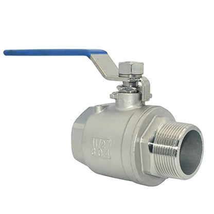 1Pcs 1-1/2 Inches Ball Valve - Full Port Heavy Duty Male NPT (MNPT) X Female NPT (FNPT) Thread with Long Handle Switch,Stainless Steel 304 for Water, Oil, and Gas,1000WOG - size: 1-1/2''