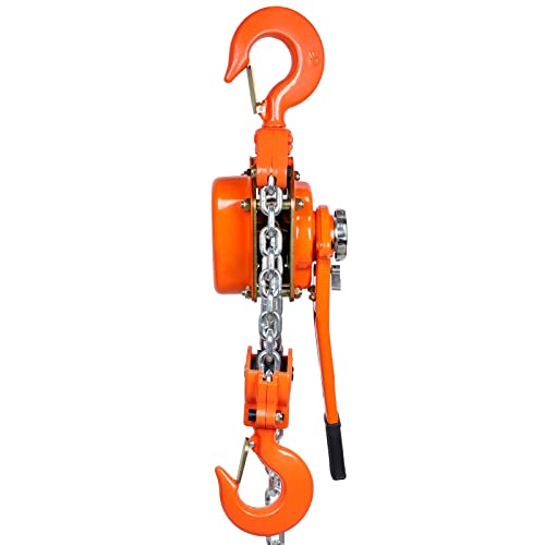VEVOR Manual Lever Chain Hoist, 6 Ton 13200 lbs Capacity 20 FT Come Along, G80 Galvanized Carbon Steel with Weston Double-Pawl Brake, Auto Chain Leading & 360° Rotation Hook, for Garage Factory Dock - size: 6 Ton 20FT