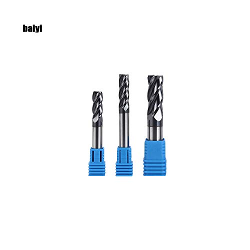 joleully 1/2" Carbide Square End Mill, HRC 45 Deg Single End 4 Flute AlTiN Coating Mill Bits - size: 1/2 in