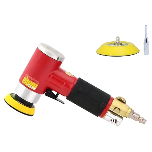 2 3-inch Mini Orbital Sander da sander Air Dual Action Sander Air Polisher Super Smooth and Swirl Freely for Auto Body Work (RED) - color: Red