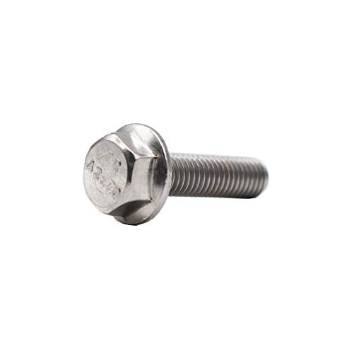 10pcs 1/4"-20 x 2 Serrated Flanged Hex Bolts Flange Hexagon Screws, Stainless Steel 18-8 (304), Plain Finish - size: 1/4"-20 x 2" 10pcs
