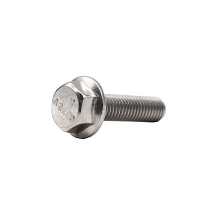 10pcs 5/16"-18 x 1 Serrated Flanged Hex Bolts Flange Hexagon Screws, Stainless Steel 18-8 (304), Plain Finish - size: 5/16"-18 x 1" 10pcs