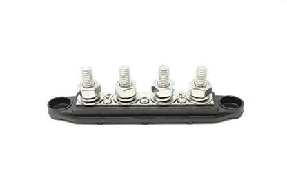 4 Post Power Distribution Block Bus Bar with Cover - Made in The USA - 250 Amp Rating - Marine, Automotive, and Solar Wiring (5/16" - Black) - size: 5/16" - Black