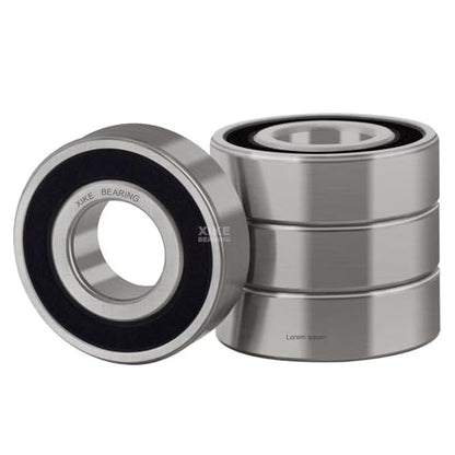 XIKE 4 Pcs 6201-8-2RS Bearings 1/2" x32x10mm, Double Rubber Seals. - size: 6201-8-2RS 1/2"x32x10mm