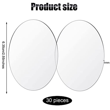 Jetec 30 Pcs 2.5 Inch Acrylic Circle Disc Clear Round Blanks for Crafts - size: 2.5 Inch