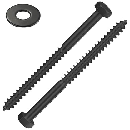 Wensilon Lag Screws Wood Screws (15PCS, 1/2"x3", Black) Hex Head Lag Bolts,(12x75) Heavy Duty Lag Screws,304 Stainless Steel Bolts 18-8 - color: Black, size: 1/2"x3"