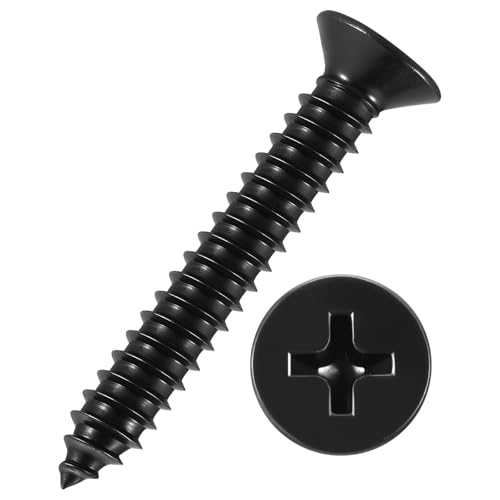 50pcs Phillips Wood Screws #14x1-1/2 304 Stainless Steel Black - color: Black, size: #14x1-1/2"