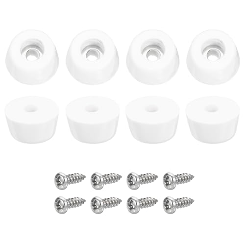 uxcell 8Pcs Rubber Bumper Feet, 0.31" H x0.55 W Round Pads with Stainless Steel Washer and Screws for Furniture, Appliances, Electronics - size: 0.31" H x0.55" W