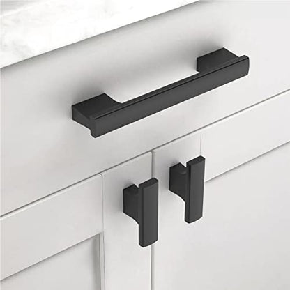 Asidrama 10 Pack 3.75 Inch(96mm) Matte Black Cabinet Pulls Kitchen Cabinet Handles Black Cabinet Pulls Cabinet Hardware for Cupboard Drawer - color: Matte Black, size: 3.75" Hole Center(96mm)
