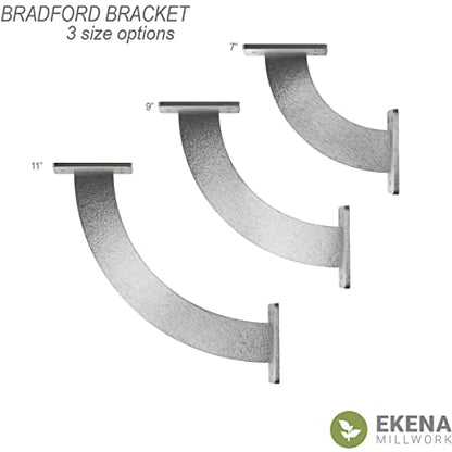 2" W x 7" D x 7" H Bradford Steel Bracket, Antiqued Brass - color: Antiqued Brass, size: 2-in. W x 7-in. D x 7-in. H