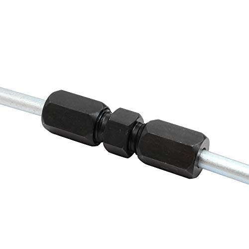 4LifetimeLines 3/8" High-Pressure Compression Union, Black-Oxide Coated Steel – Leak-Tight Tube Connector, Up to 5,000 PSI (1 per Bag)