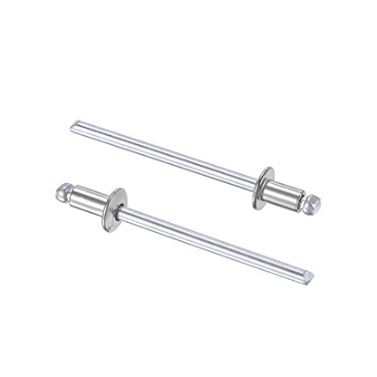 uxcell Blind Rivets 304 Stainless Steel 3.2mm Diameter 6mm Grip Length Silver 50pcs - size: 3.2mm x 6mm