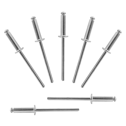 ALLCLEAN 200 Pcs 1/8" x 1/2" Aluminum Blind Rivets,3.2 x 12mm Pop Rivets,Aluminum Grip and Steel Mandrel - color: Aluminum, size: 1/8"x1/2"