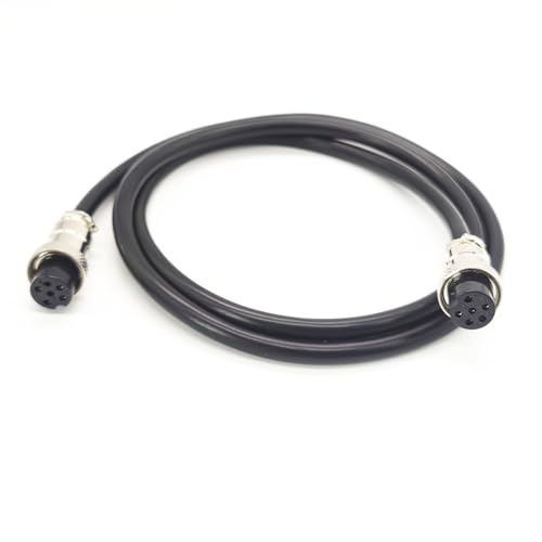 3.28 ft GX16 6 Pin Double Female Cable, GX16 6Pins Female to Female Head Aviation Cordset Electrical Connector Panel Mount Circular Metal Adapter Cordset for Ships 5A 125V 22AWG (1meter) - size: GX16 6Pin