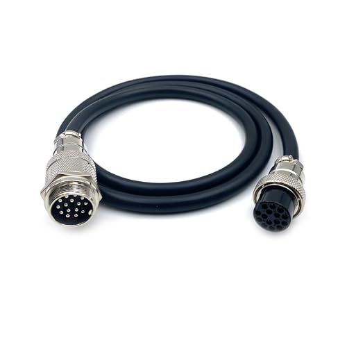 3.28 ft GX20 15 Pin Male to Female Cable, GX20 15Pins Female to Male Head Aviation Cordset Electrical Connector Panel Mount Circular Metal Adapter Cordset for Ships 5A 200V 22AWG (1meter) - size: GX20 15Pin