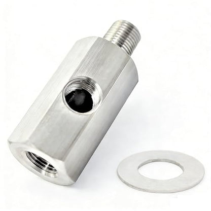 YSIL 1/8 NPT with 1/8 NPT Tee Oil Pressure Sensor Adapter Stainless Steel