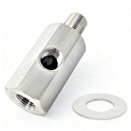YSIL 1/8 NPT with 1/8 NPT Tee Oil Pressure Sensor Adapter Stainless Steel