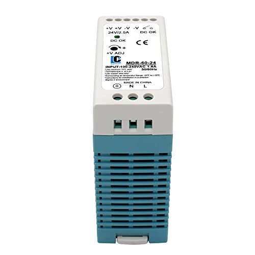 DIn Rail DC 24V Switching Power Supply MDR 60W Rail Type(Input:100-240VAC,Output:24VDC,50/60HZ) Switch Converter (24V 2.5A)