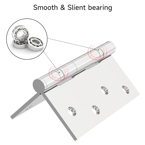 Bartuda Stainless Steel Ball Bearing Door Hinges, 4 Inch 3mm Thick, 3 Pack - color: Brushed Nickel - 09, size: 4 inch - 3 pack