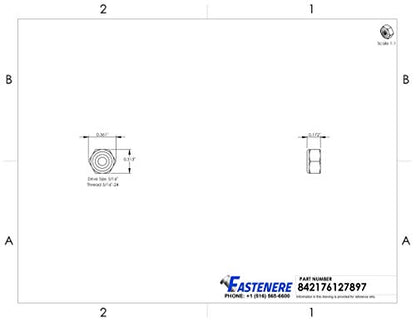Fastenere Nylon Insert Hex Lock Nuts - #6-32 (1000-Pack) Solid Brass Alloy Steel Grade 360, Plain Finish, Corrosion-Resistant, Durable Multi-Use Hardware Nuts - Secure Fastening w/Hex Socket Drive