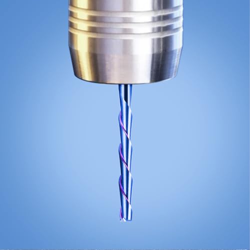 HQMaster 1/8" Shank CNC Router Bits 2 Flute Upcut CNC Bit End Mill 10pcs - size: 1/8"CED x 1/8"SD x 1"CEL x 2"OAL
