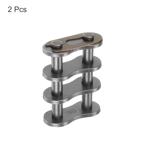 uxcell 8Pcs #80-2/16A-2 Double Roller Chain Connecting Links 25.4mm Pitch Carbon Steel Master Connector Link, Chain Master Links for 16A-2/#80-2 Chain - size: 25.4mm
