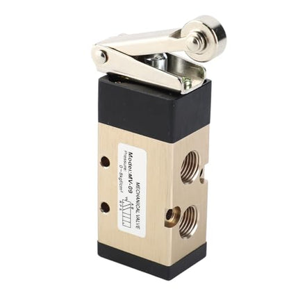 2 Position 5 Way Pneumatic Hand Pull Valve 1/4" PT Port Aluminum Alloy Roller Type Air Control Valve for Pneumatic Systems
