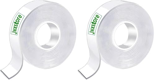 Jwxstore Extra Large Double Sided Tape Heavy Duty Removable 0.79 Inch x 196 Inch, Clear & Tough Nano Tape, Multipurpose Mounting Tape Picture Hanging Strips Adhesive for Carpet Poster (Pack of 2) - size: 0.79 Inch x 196 Inch (Pack of 2)