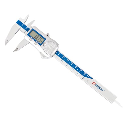 Dasqua IP67 Grade Digital Caliper, Calipers Measuring Tool with IP67 Waterproof 0-6 Inch/150mm, Inch/Millimeter Conversion, Stainless Steel, Large LCD Screen - color: Metal Case Cover, size: 6"/150mm