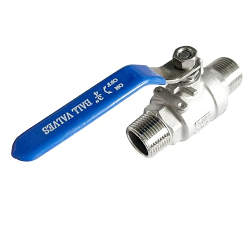 3/4 inch Male to Male Thread Ball Valve 304 Stainless Steel Full Port NPT Thread Ball Valves WOG1000 - size: 3/4 inch