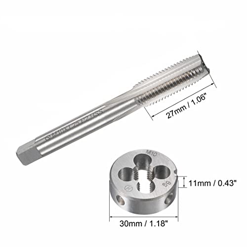 10mm x 1.25 HSS Metric Tap and Die Set Right Hand Thread,Tapping DIY Tool 3pcs (M10 x 1.25mm) - size: M10 x 1.25mm