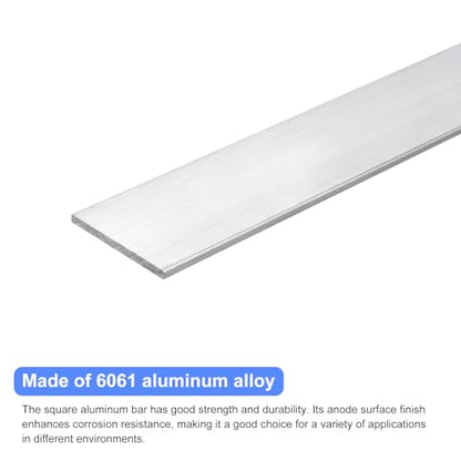 uxcell Square Aluminum Flat Bar, 2pcs 1/8" Thickness 2" Width 12" Length Square Aluminum Bar 6061 Aluminum Flat Plate, 3 x 50 x 305mm T6511 Solid New Mill Stock - size: 1/8" x 2" x 12"
