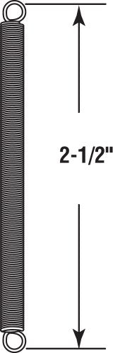 Prime-Line SP 9606 Extension Spring, Spring Steel Construction, Nickel-Plated Finish, 0.020 GA x 5/32 In. x 2-1/2 In., Closed Single Loop, (2 Pack) - size: 5/32 in. x 2-1/2 in.