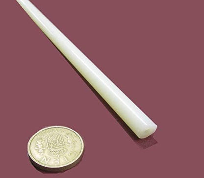 Natural Nylon Extruded Round Rod .375" (3/8") x 5 Ft Length 8 pcs 40 Feet