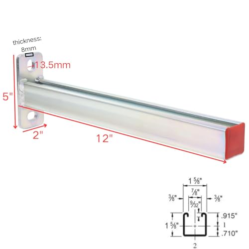 4 Pack Steel Shelf Bracket,Display Bracket,DIY Projects,Metal Strut Channel,Steel Slotted Bracket,Pipe Support, 12 Inch Long. - size: 12 Inch/ 4Pack