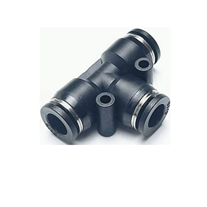 PNEUMATIC Black Plastic Push To Connect Fittings 5/16 Inch Tube OD Tee Connector Push Fit Fittings PE-5/16(Pack of 5) - color: Black, size: 5/16"OD