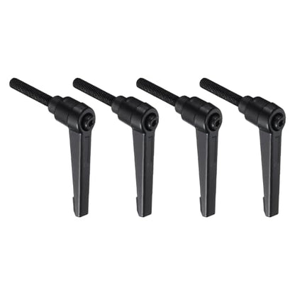 uxcell 4pcs Lever Adjustable Handles M6 x 25mm Metric Male Thread with Nuts Washers, Level Clamping Handle Set Hand Stud Knobs Rotating Screw Handles Bolts with Locking Lever, Black - size: M6 x 25mm